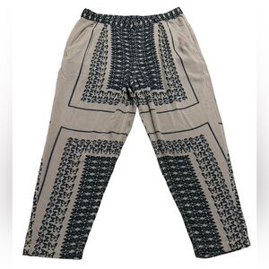 Free People Grey and Blue Butterfly Capri Pants Size 4